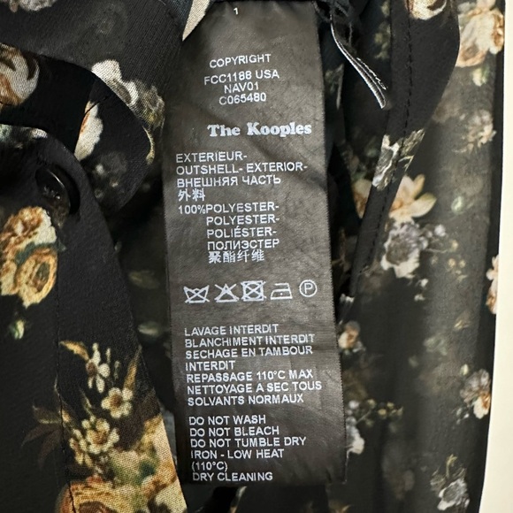 The Kooples Ditsy Floral Button Down Blouse Sheer - Picture 10 of 10